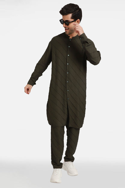 Green Stripes Kurta