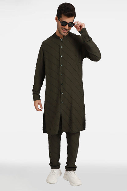 Green Stripes Kurta