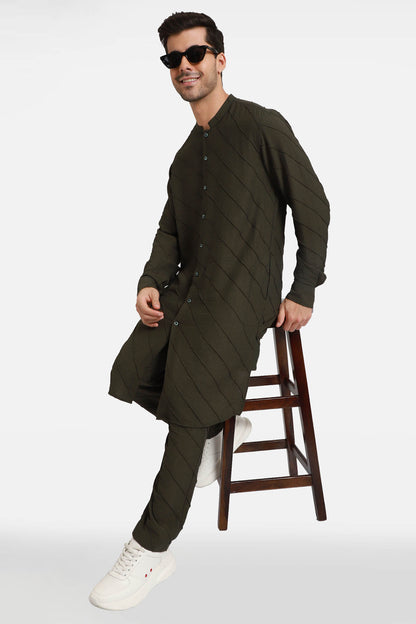 Green Stripes Kurta