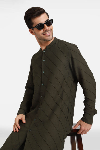 Green Stripes Kurta