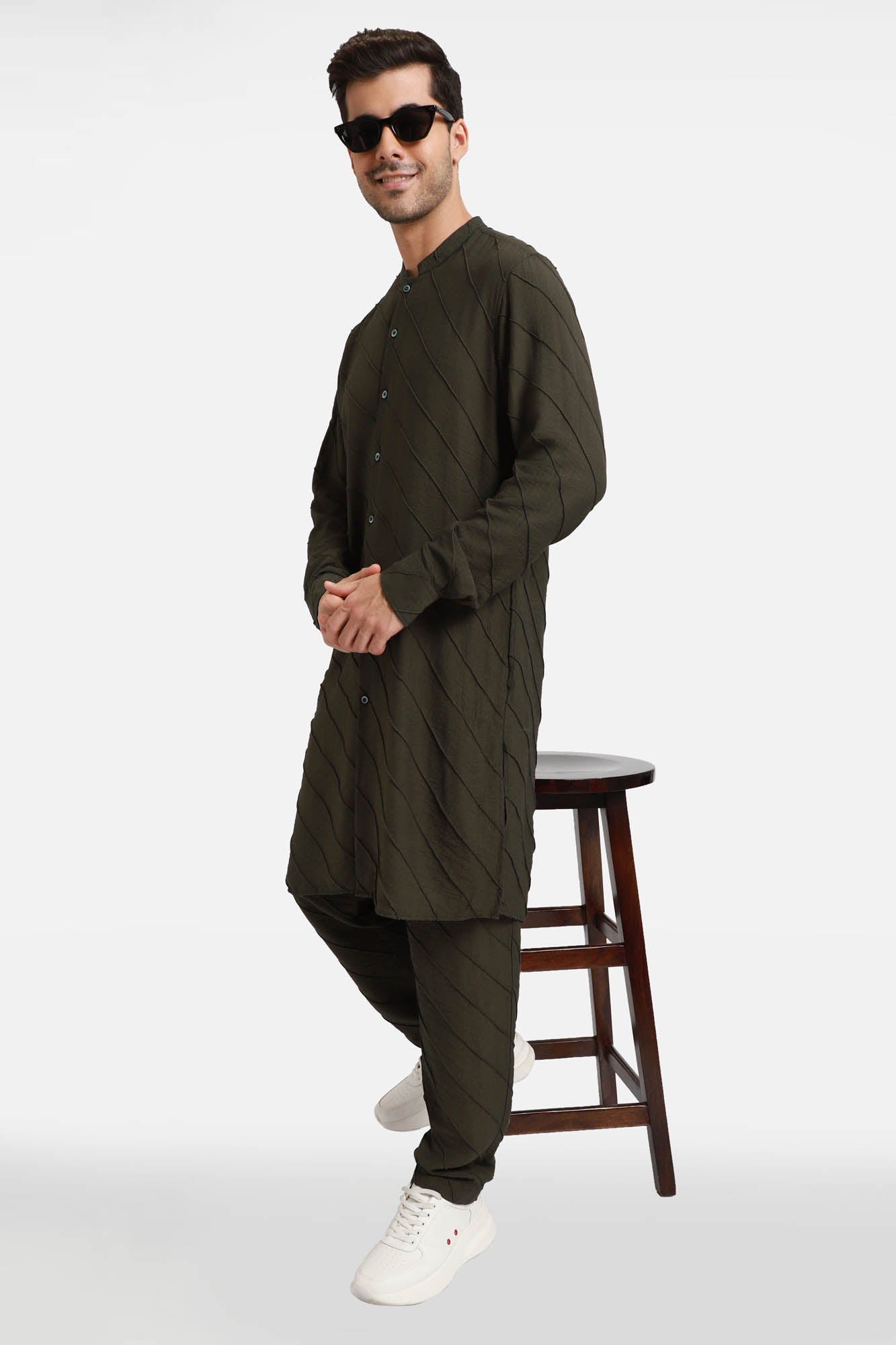 Green Stripes Kurta