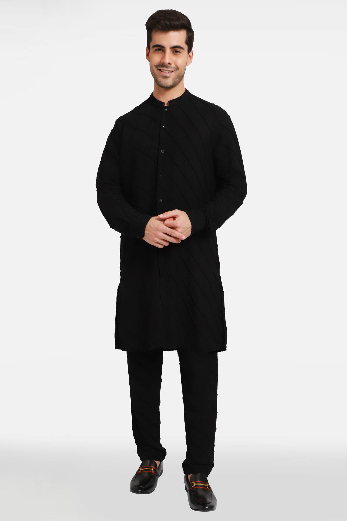 Black Stripes Kurta