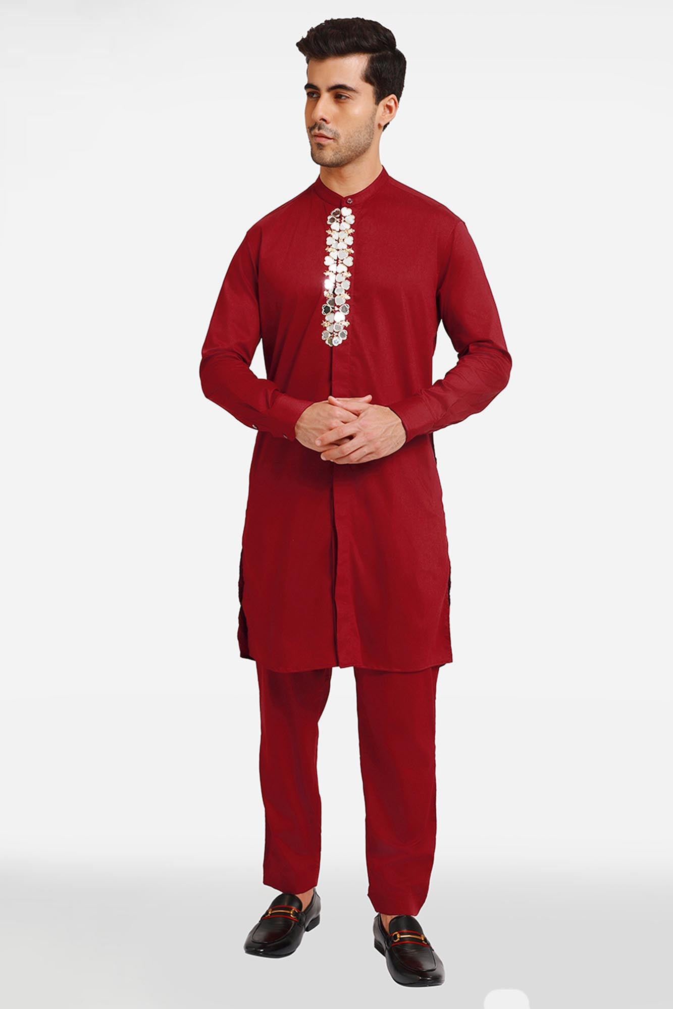 Burgundy  Mirror Kurta