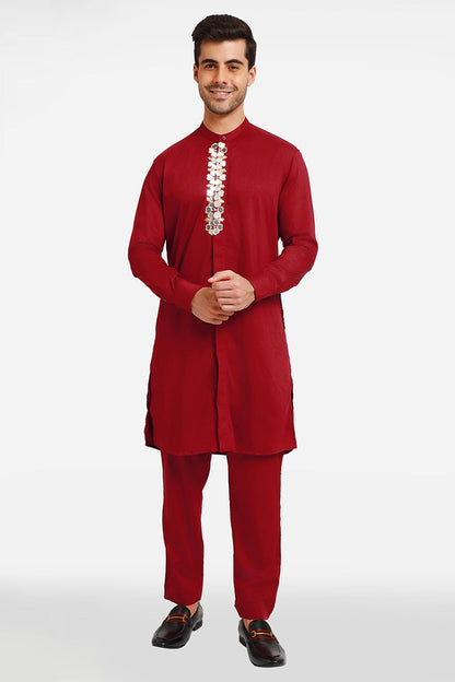 Burgundy  Mirror Kurta