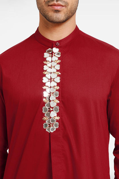 Burgundy  Mirror Kurta