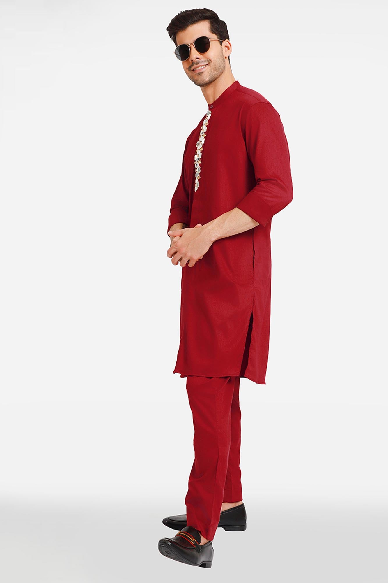 Burgundy  Mirror Kurta