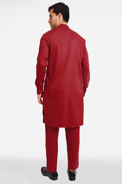 Burgundy Birds Bloom kurta