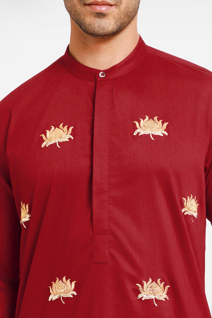 Burgundy Kamal kurta