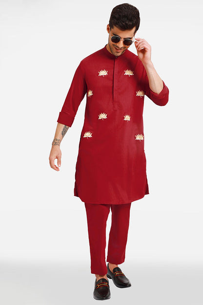 Burgundy Kamal kurta