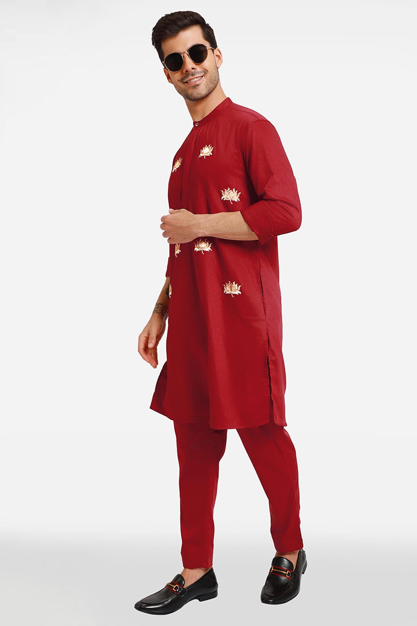 Burgundy Kamal kurta