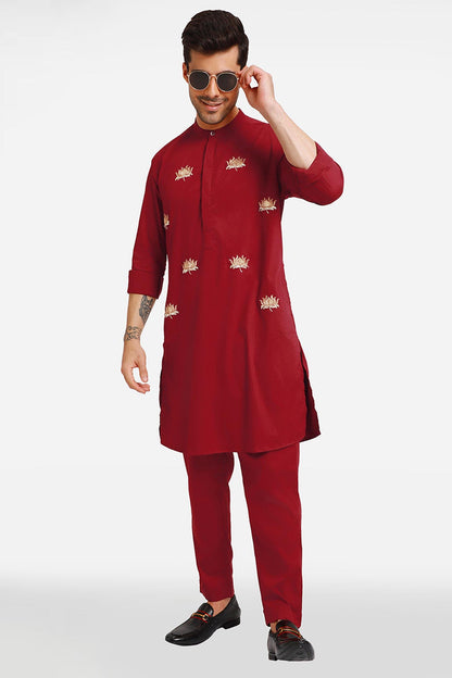 Burgundy Kamal kurta