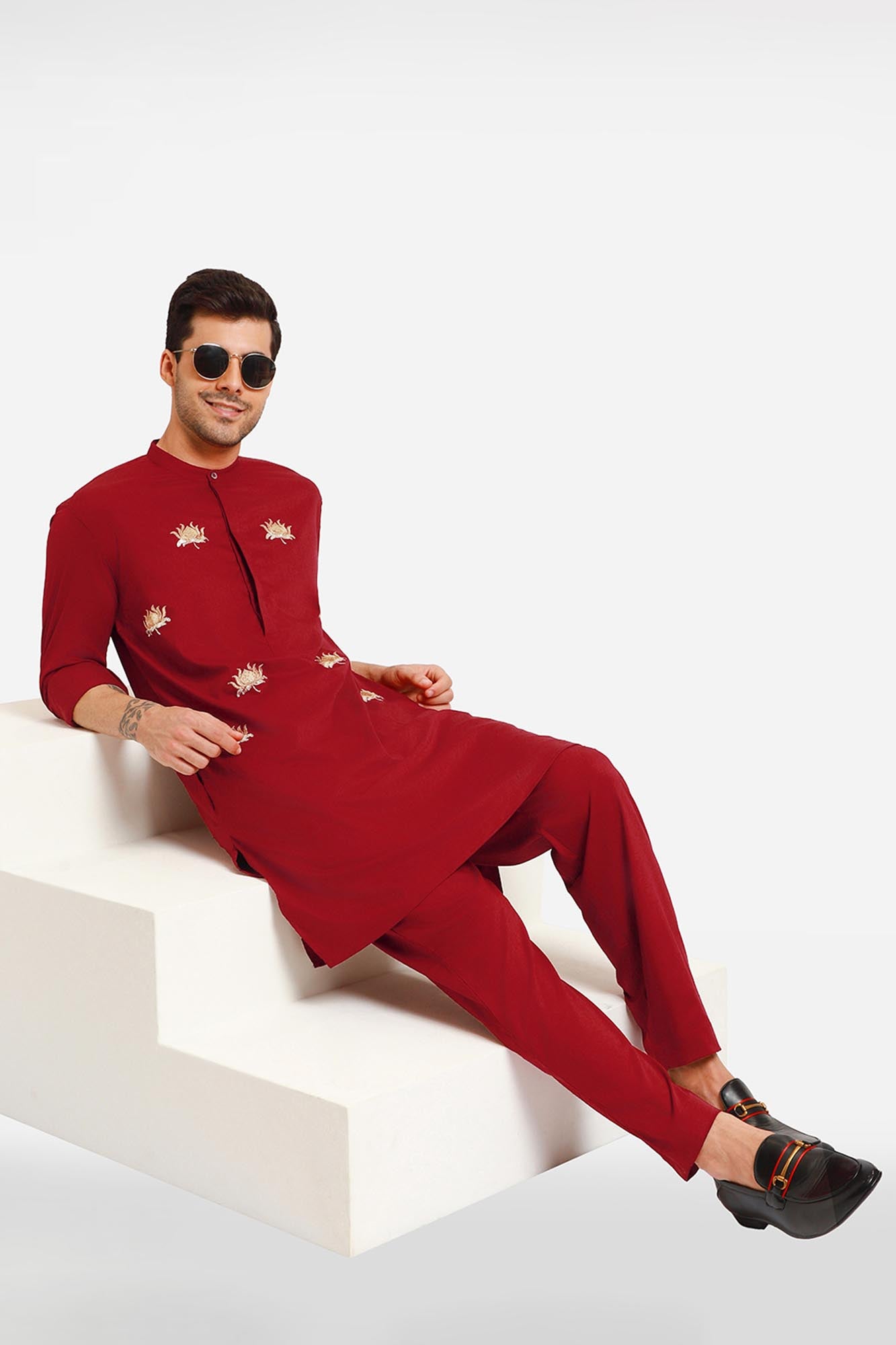 Burgundy Kamal kurta