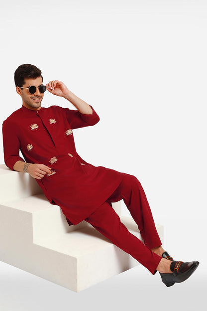 Burgundy Kamal kurta