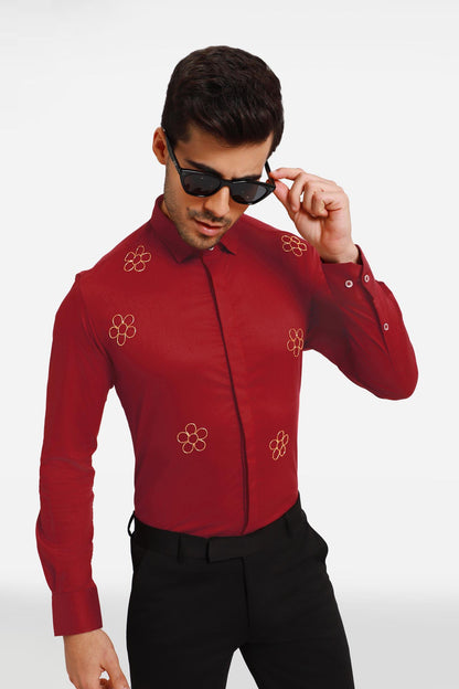 Bloom Shirt - Burgundy