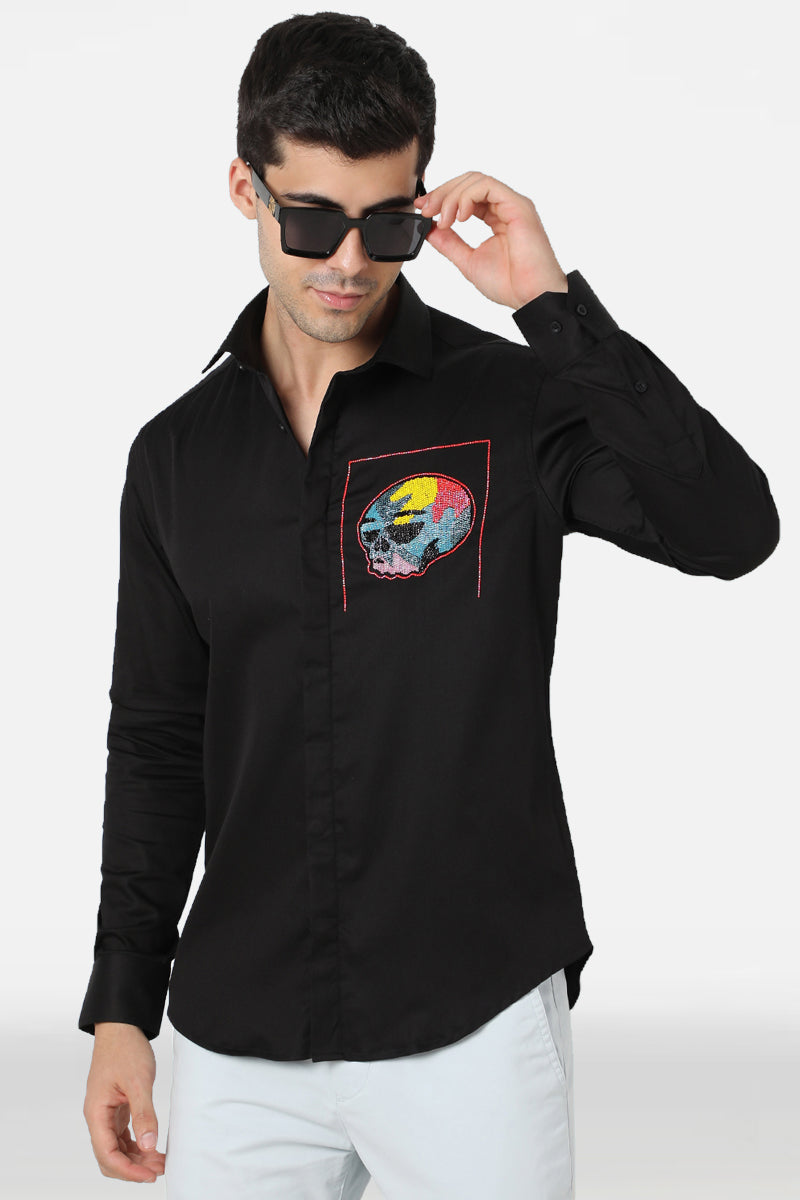 Colorblock Skull - Black