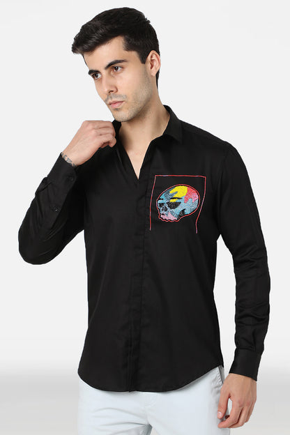 Colorblock Skull - Black